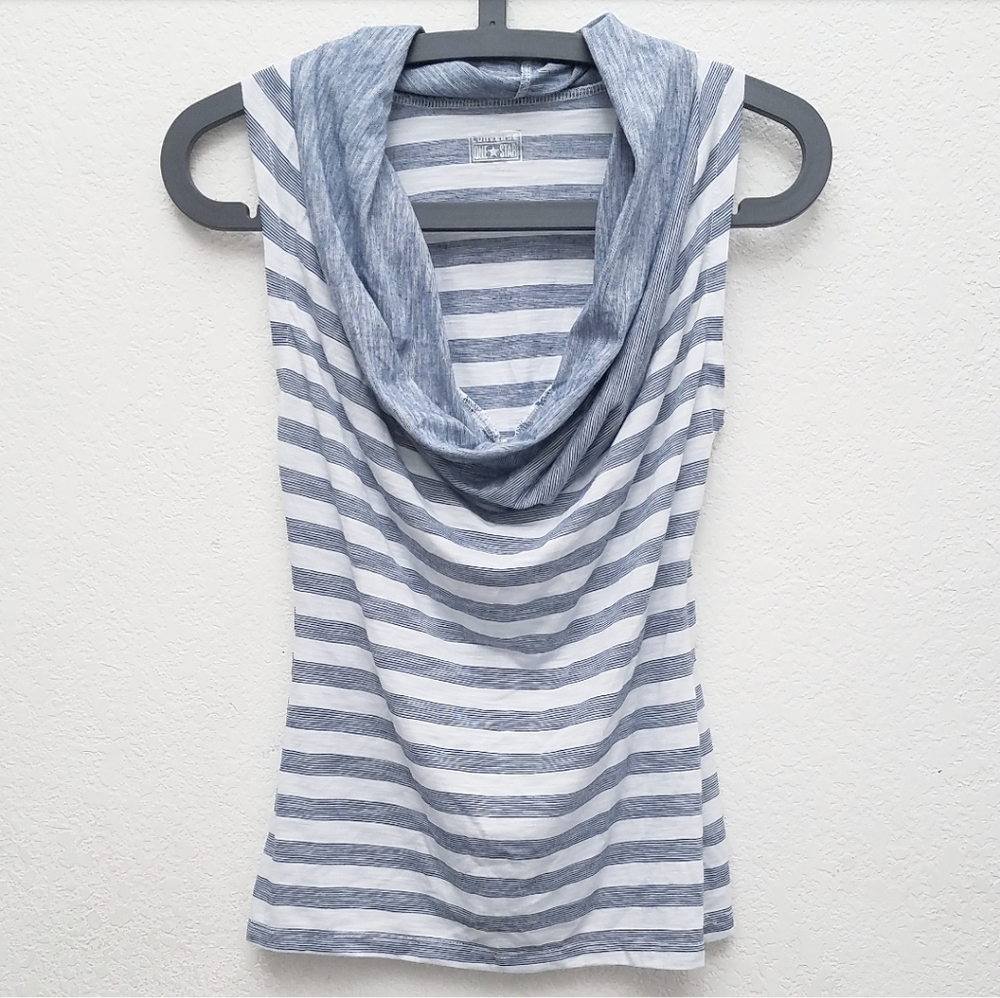 Converse Sleeveless Striped Cowl Neck Shirt